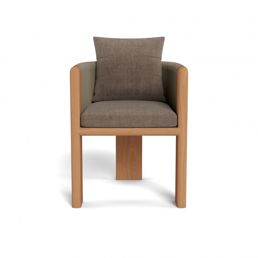 Harbour Palm Beach Teak Dining Chair - Teak Natural / Altona Mink / Rope Stone