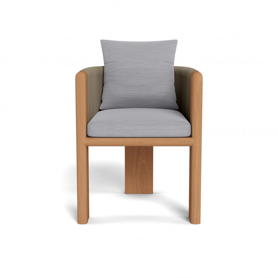 Harbour Palm Beach Teak Dining Chair - Teak Natural / Panama Cloud / Rope Stone