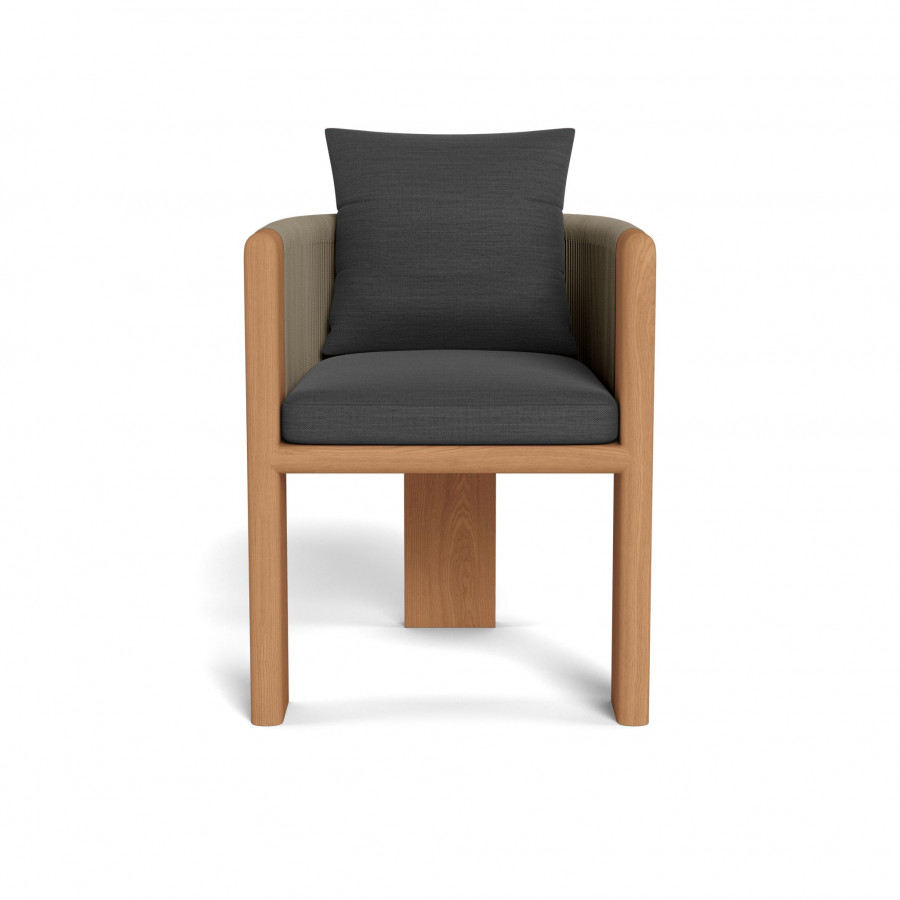 Harbour Palm Beach Teak Dining Chair - Teak Natural / Panama Grafito / Rope Stone