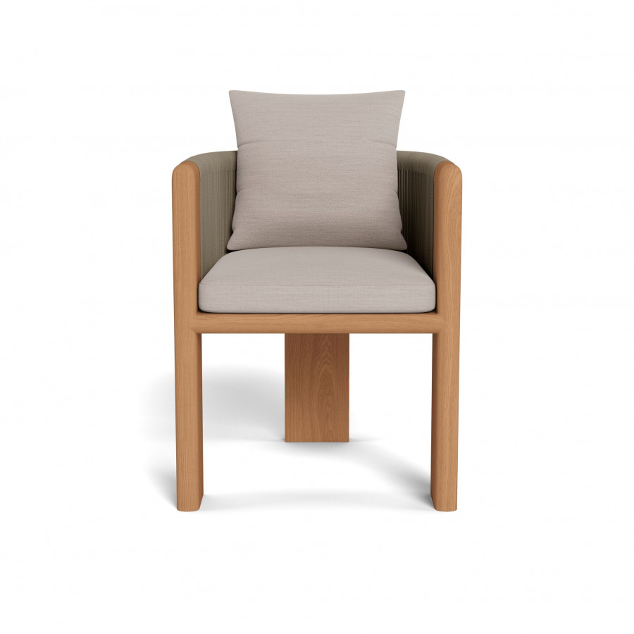 Harbour Palm Beach Teak Dining Chair - Teak Natural / Panama Marble / Rope Stone