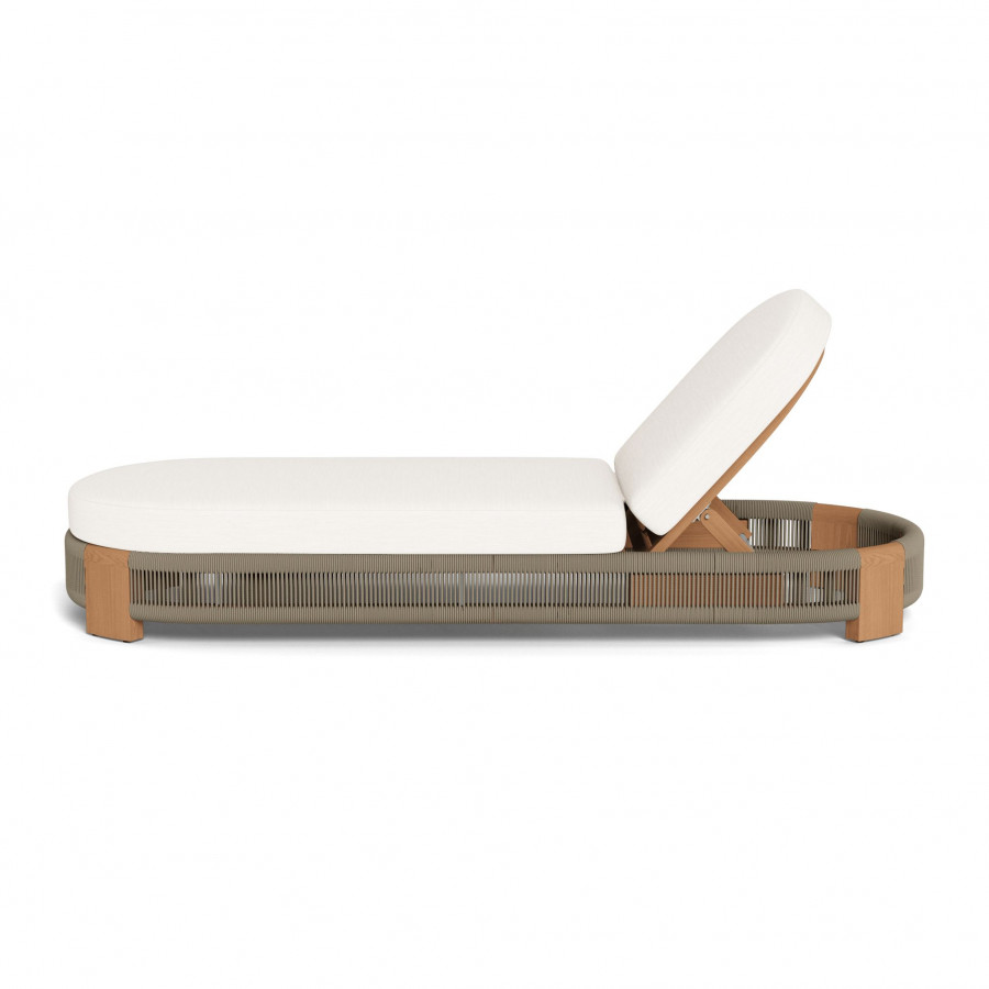 Harbour Palm Beach Teak Sun Lounge - Teak Natural / Panama Blanco / Rope Stone