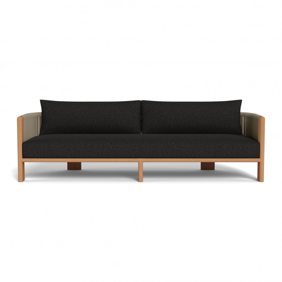 Harbour Palm Beach Teak 3 Seat Sofa - Teak Natural / Copacabana Midnight / Rope Stone
