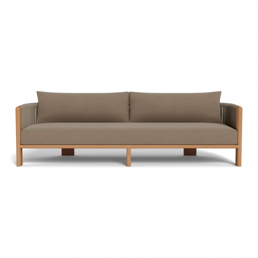 Harbour Palm Beach Teak 3 Seat Sofa - Teak Natural / Panama Coco / Rope Stone