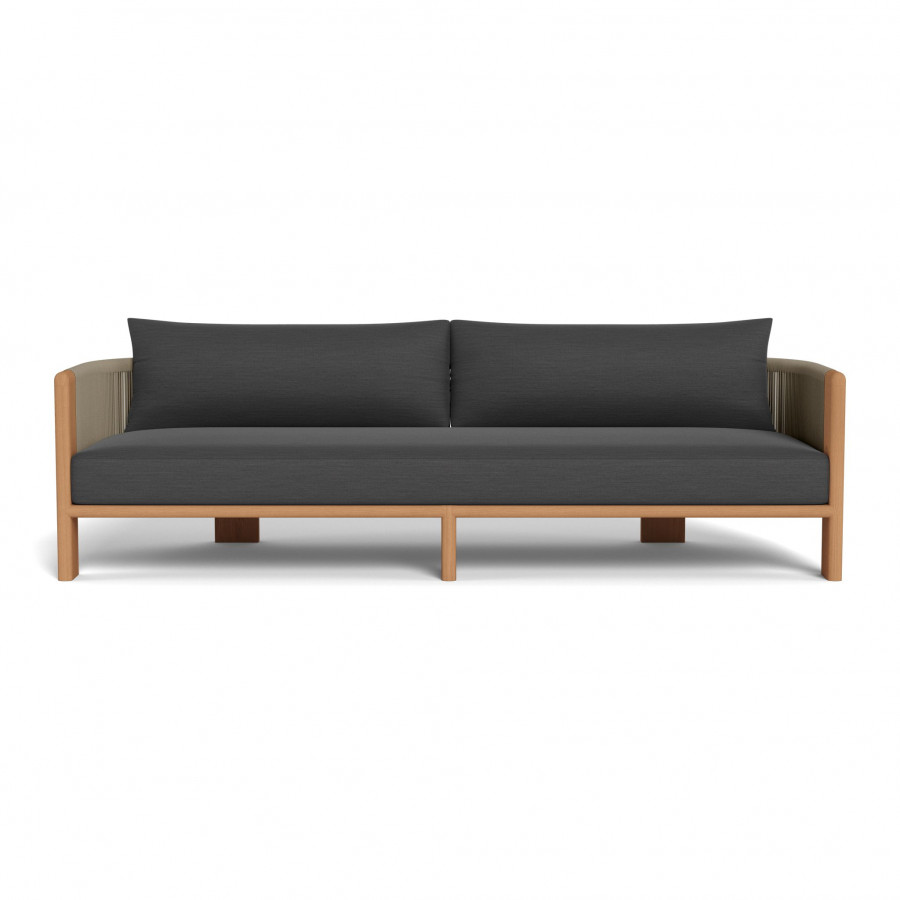 Harbour Palm Beach Teak 3 Seat Sofa - Teak Natural / Panama Grafito / Rope Stone