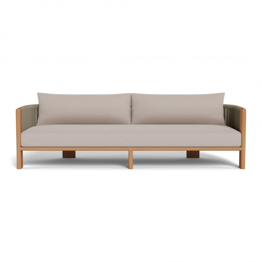 Harbour Palm Beach Teak 3 Seat Sofa - Teak Natural / Panama Marble / Rope Stone