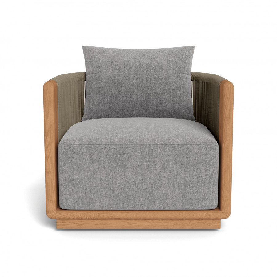 Harbour Palm Beach Teak Swivel Lounge Chair - Teak Natural / Altona Dove / Rope Stone