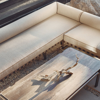 Harbour Parker 3 Seat Sofa - Aluminum Bronze / Riviera Stone / Panama Coco