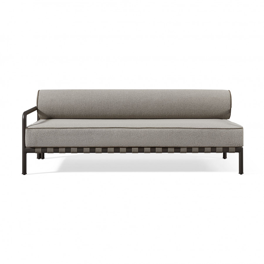 Harbour Parker 2 Seat 1 Arm Left - Aluminum Bronze / Riviera Stone / Panama Coco