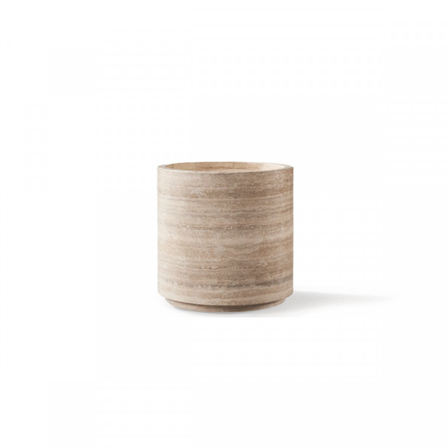 Harbour Stone Planter 22" Round in Travertine Natural