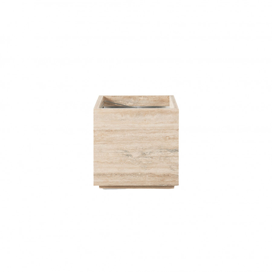 Harbour Stone Planter 22" Square in Travertine Natural