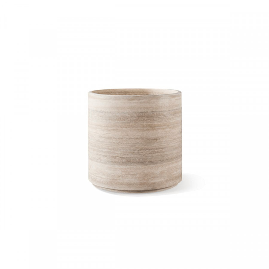 Harbour Stone Planter 28" Round in Travertine Natural