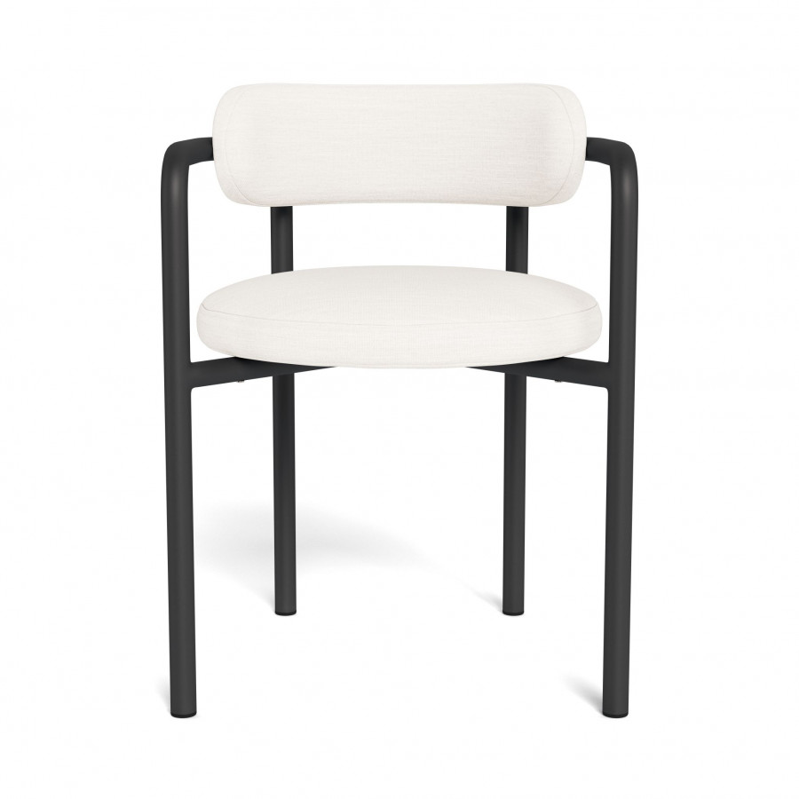 Harbour Porto Aluminum Dining Chair - Aluminum Asteroid / Panama Blanco