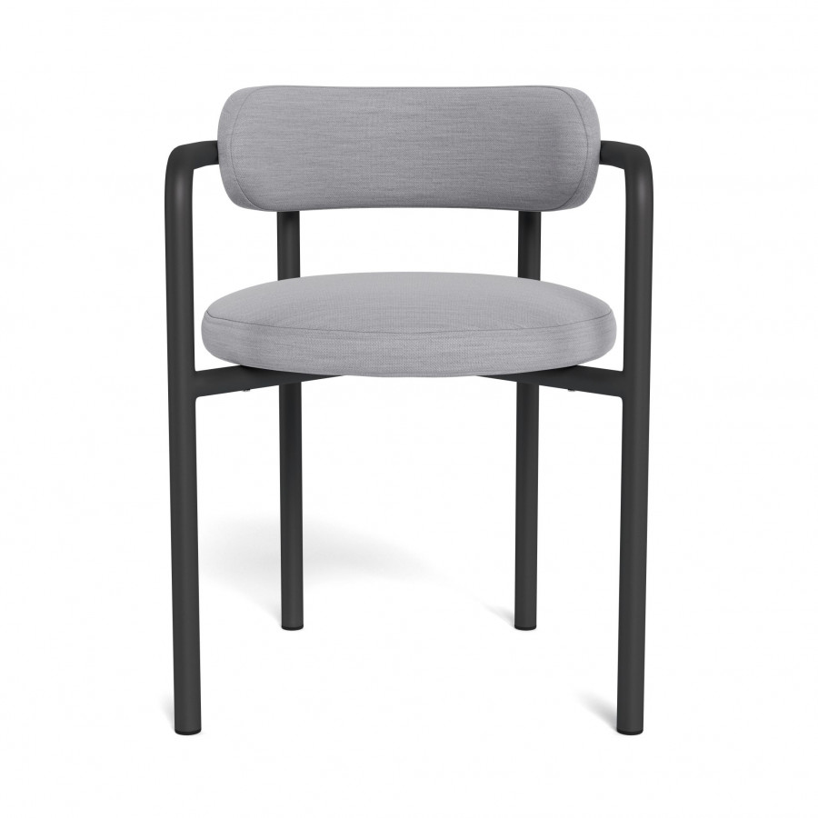 Harbour Porto Aluminum Dining Chair - Aluminum Asteroid / Panama Cloud