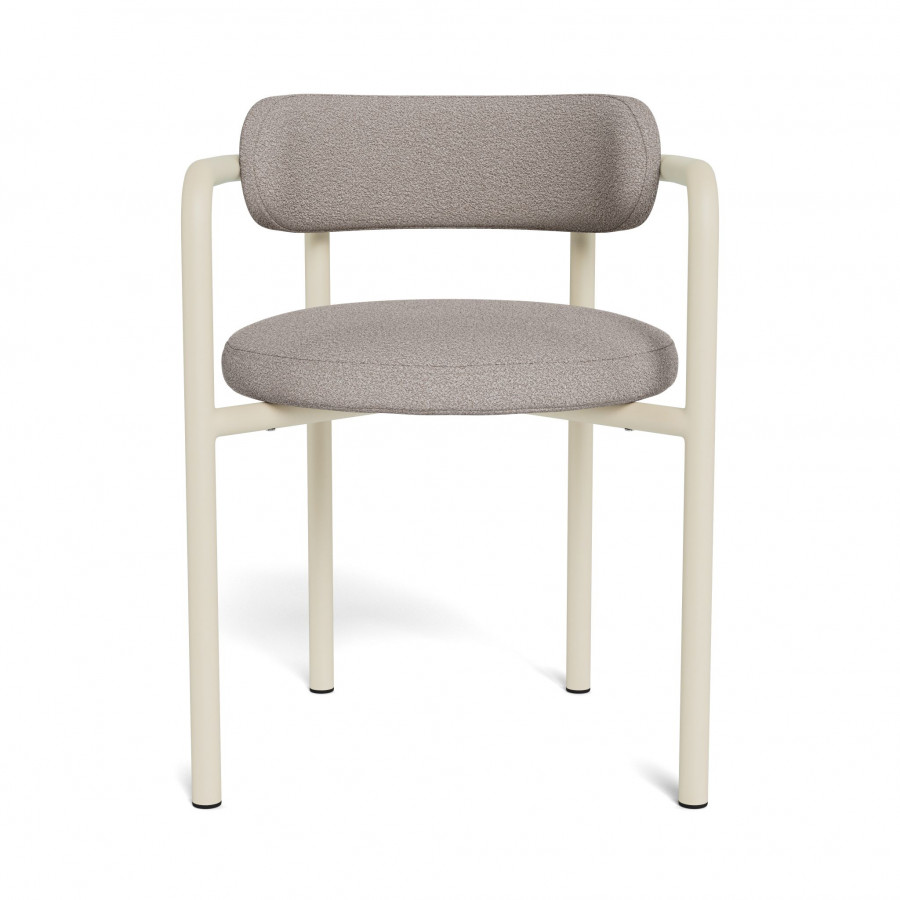 Harbour Porto Aluminum Dining Chair - Aluminum Bone / Riviera Stone