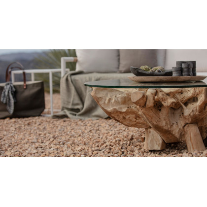 Harbour Pure Triangle Side Table in Teak Natural