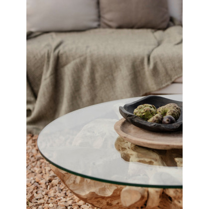 Harbour Pure Triangle Side Table in Teak Natural