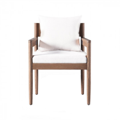 Harbour Rozelle Dining Chair - Oak Brown, Harbour Belgian Linen Cement