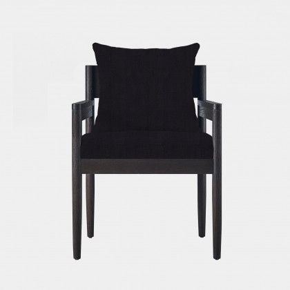 Harbour Rozelle Dining Chair - Oak Brown, Harbour Belgian Linen Mushroom