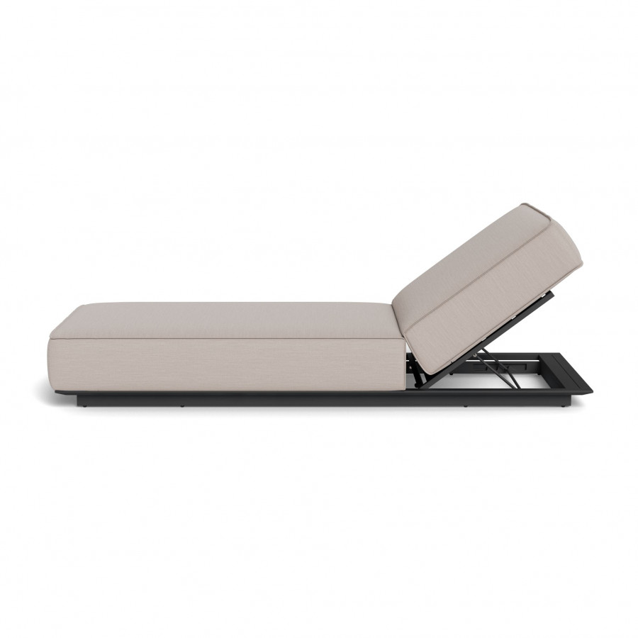 Harbour Santorini Outdoor Sun Lounge - Aluminum Asteroid / Panama Marble