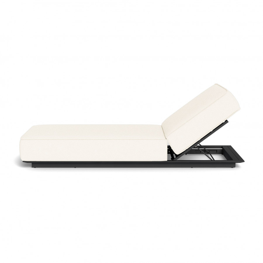 Harbour Santorini Outdoor Sun Lounge - Aluminum Asteroid / Riviera Ivory