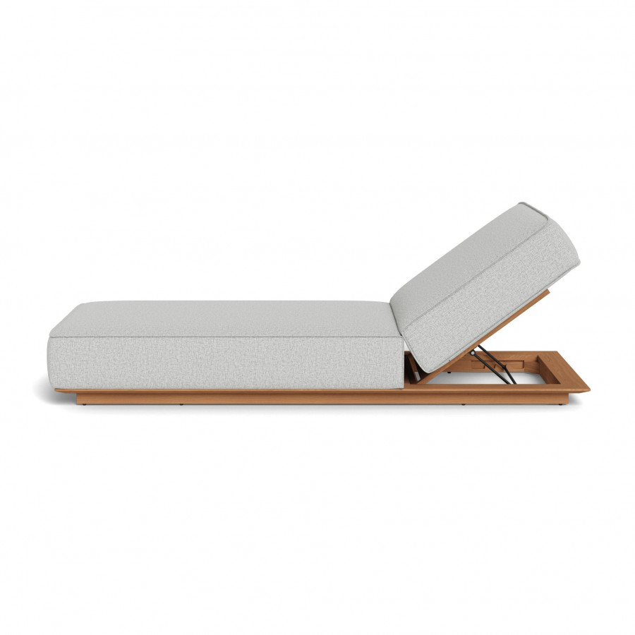 Harbour Santorini Outdoor Sun Lounge - Teak Natural / Copacabana Sand
