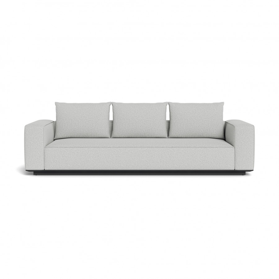 Harbour Santorini Outdoor 3 Seat Sofa - Aluminum Asteroid / Riviera Ivory