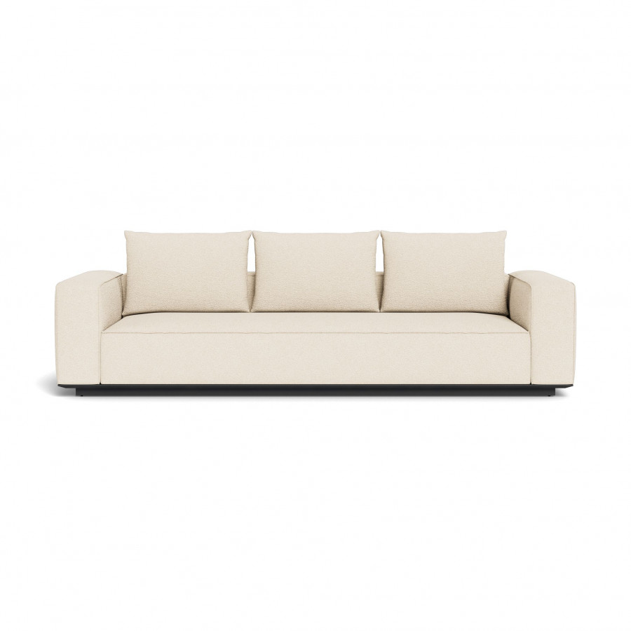 Harbour Santorini Outdoor 3 Seat Sofa - Aluminum Asteroid / Riviera Sand