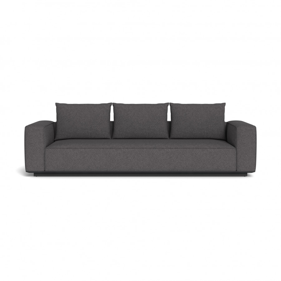 Harbour Santorini Outdoor 3 Seat Sofa - Aluminum Asteroid / Riviera Slate