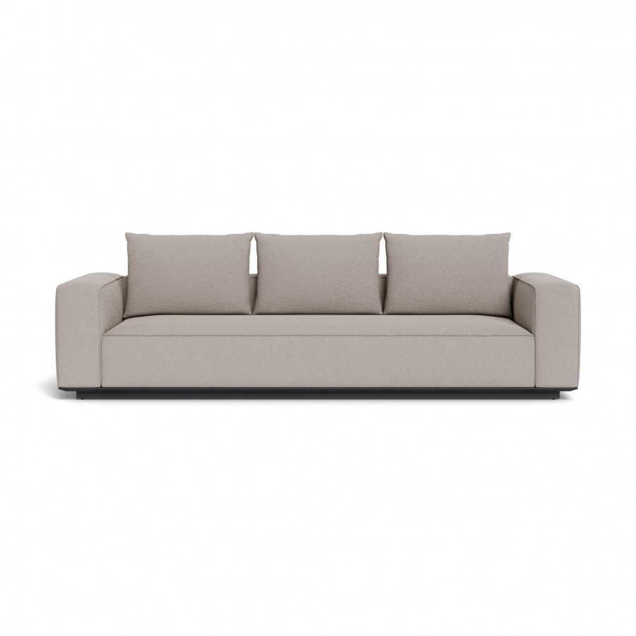 Harbour Santorini Outdoor 3 Seat Sofa - Aluminum Asteroid / Riviera Stone