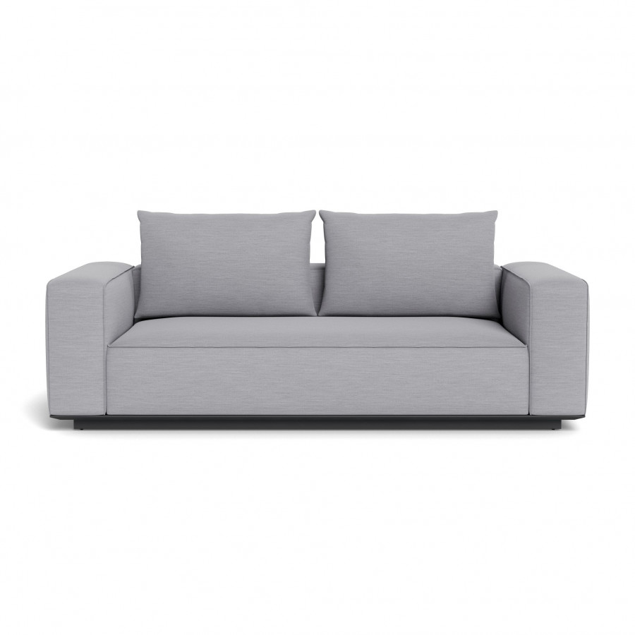 Harbour Santorini Outdoor 2 Seat Sofa - Aluminum Asteroid / Panama Cloud