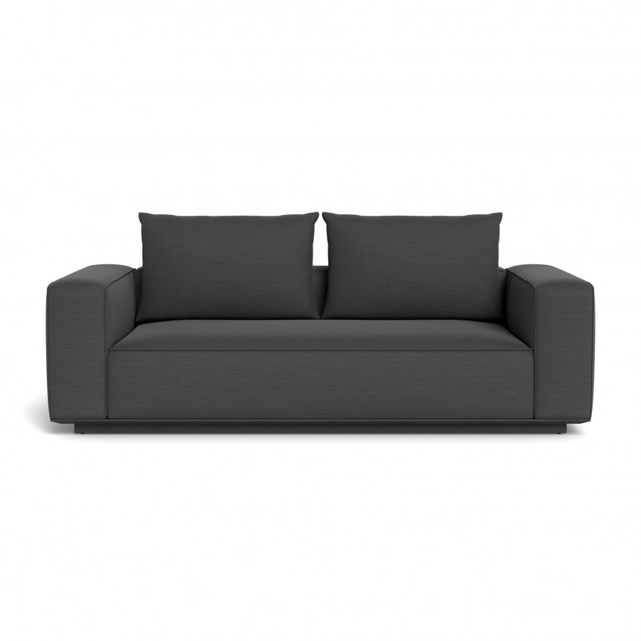 Harbour Santorini Outdoor 2 Seat Sofa - Aluminum Asteroid / Panama Grafito