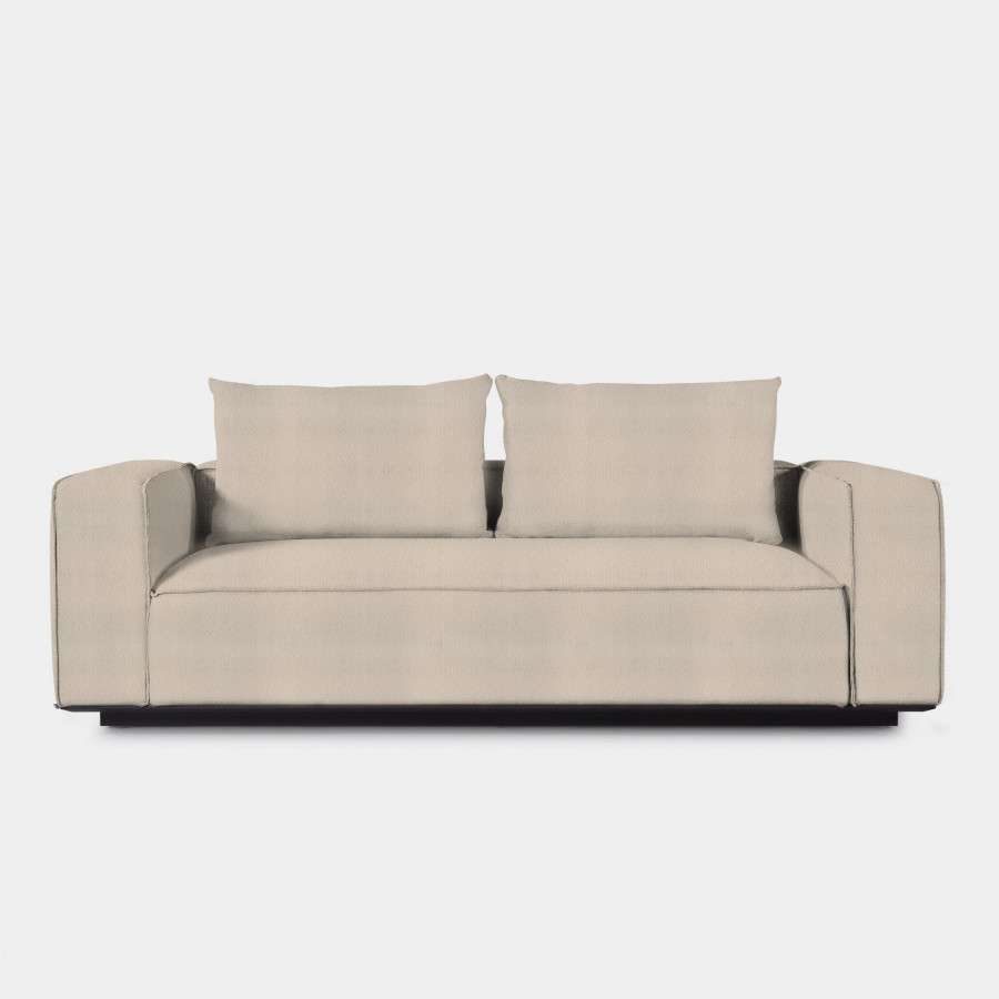 Harbour Santorini Outdoor 2 Seat Sofa - Aluminum Asteroid, Riviera Sand