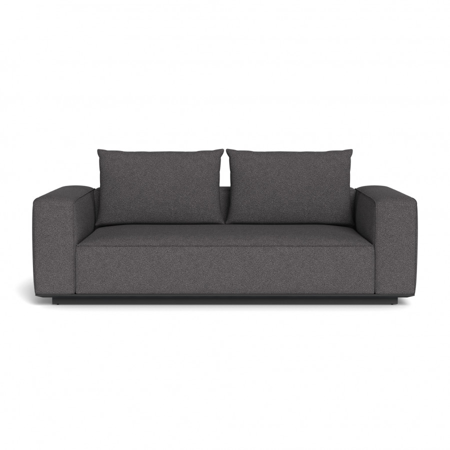 Harbour Santorini Outdoor 2 Seat Sofa - Aluminum Asteroid / Riviera Slate