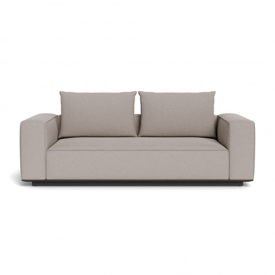 Harbour Santorini Outdoor 2 Seat Sofa - Aluminum Asteroid / Riviera Stone