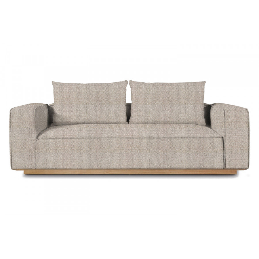 Harbour Santorini Outdoor 2 Seat Sofa - Teak Natural, Siesta Taupe