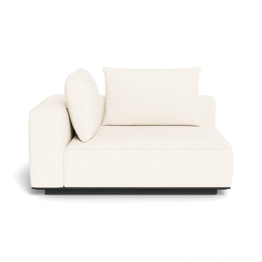 Harbour Santorini Outdoor Short Return Left - Aluminum Asteroid / Riviera Ivory