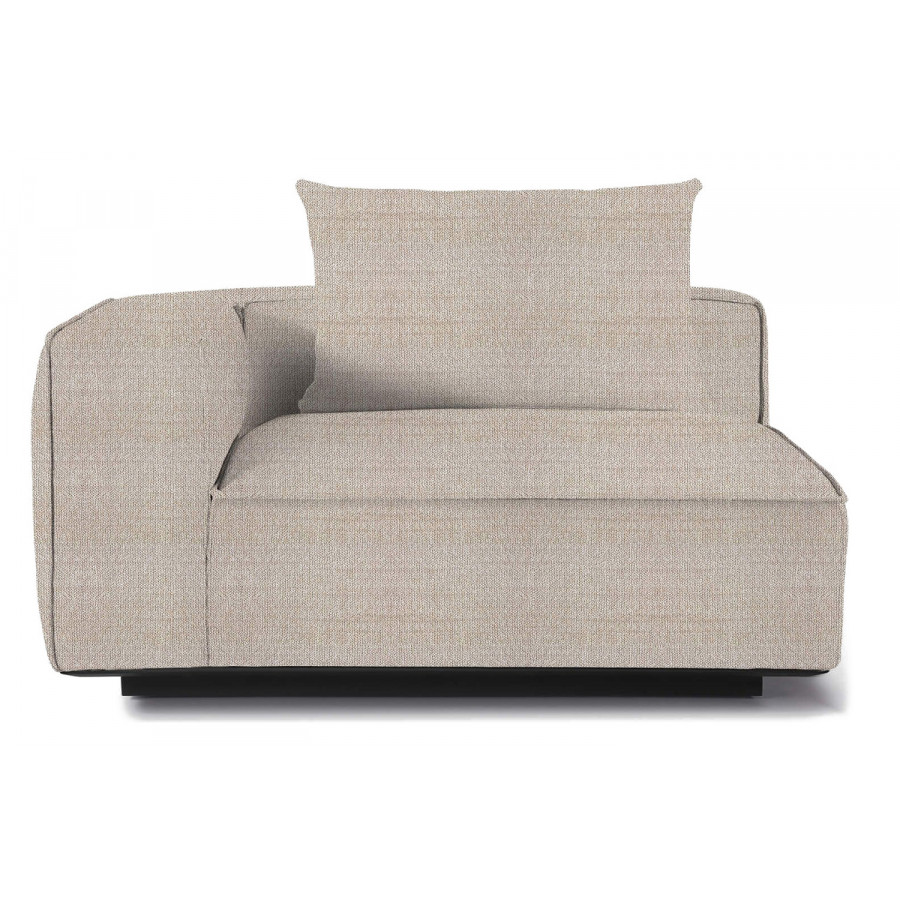 Harbour Santorini Outdoor Short Return Left - Aluminum Asteroid, Siesta Taupe