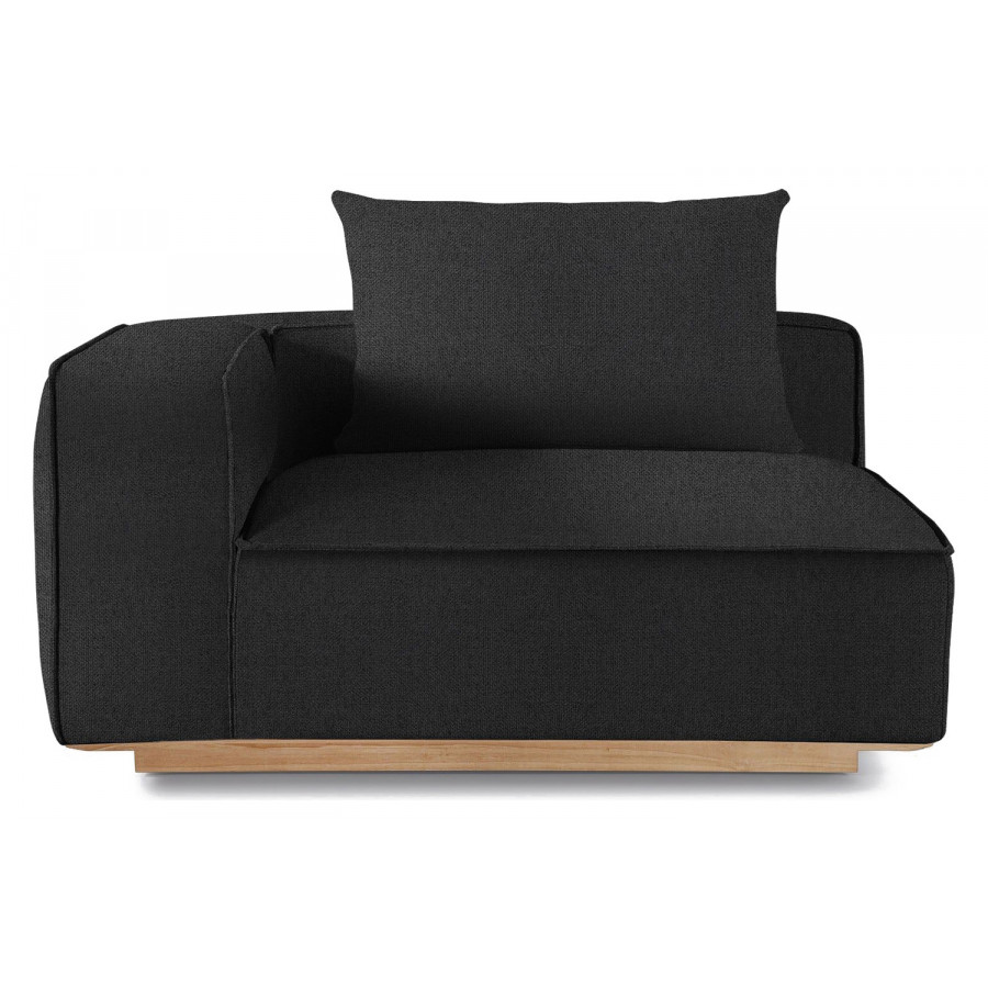 Harbour Santorini Outdoor Short Return Left - Teak Natural, Siesta Slate