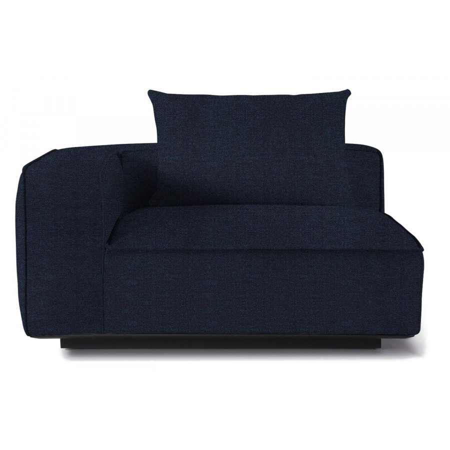 Harbour Santorini Outdoor Long Return Left - Aluminum Asteroid, Siesta Indigo