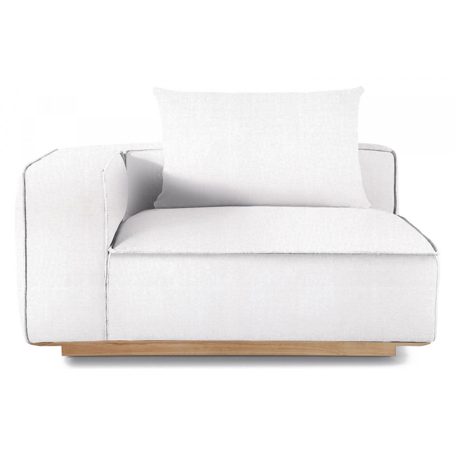 Harbour Santorini Outdoor Long Return Left - Teak Natural, Panama Blanco