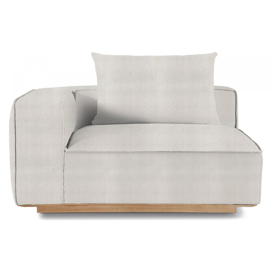 Harbour Santorini Outdoor Long Return Left - Teak Natural, Riviera Ivory