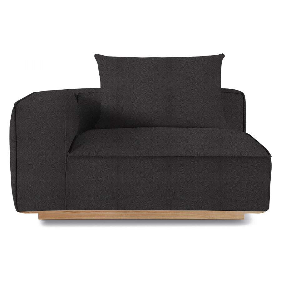 Harbour Santorini Outdoor Long Return Left - Teak Natural, Riviera Slate