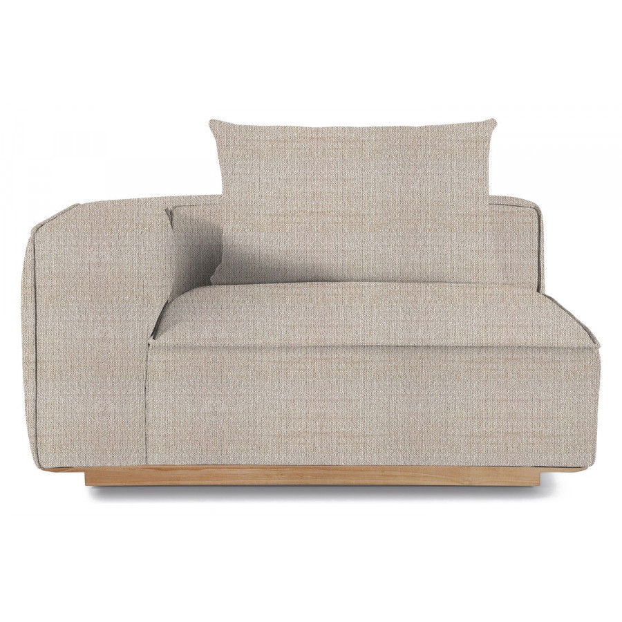 Harbour Santorini Outdoor Long Return Left - Teak Natural, Siesta Taupe