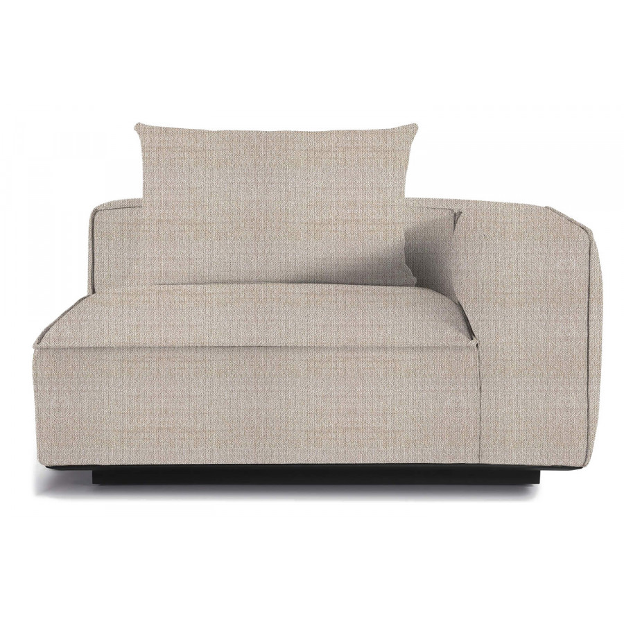 Harbour Santorini Outdoor Long Return Right - Aluminum Asteroid, Siesta Taupe