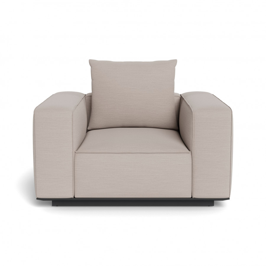 Harbour Santorini Outdoor Lounge Chair - Aluminum Asteroid / Panama Marble