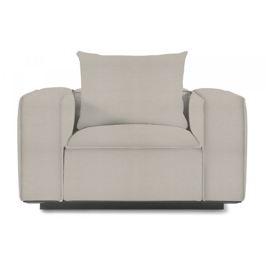 Harbour Santorini Outdoor Lounge Chair - Aluminum Asteroid, Panama Marble