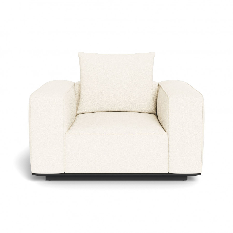 Harbour Santorini Outdoor Lounge Chair - Aluminum Asteroid / Riviera Ivory