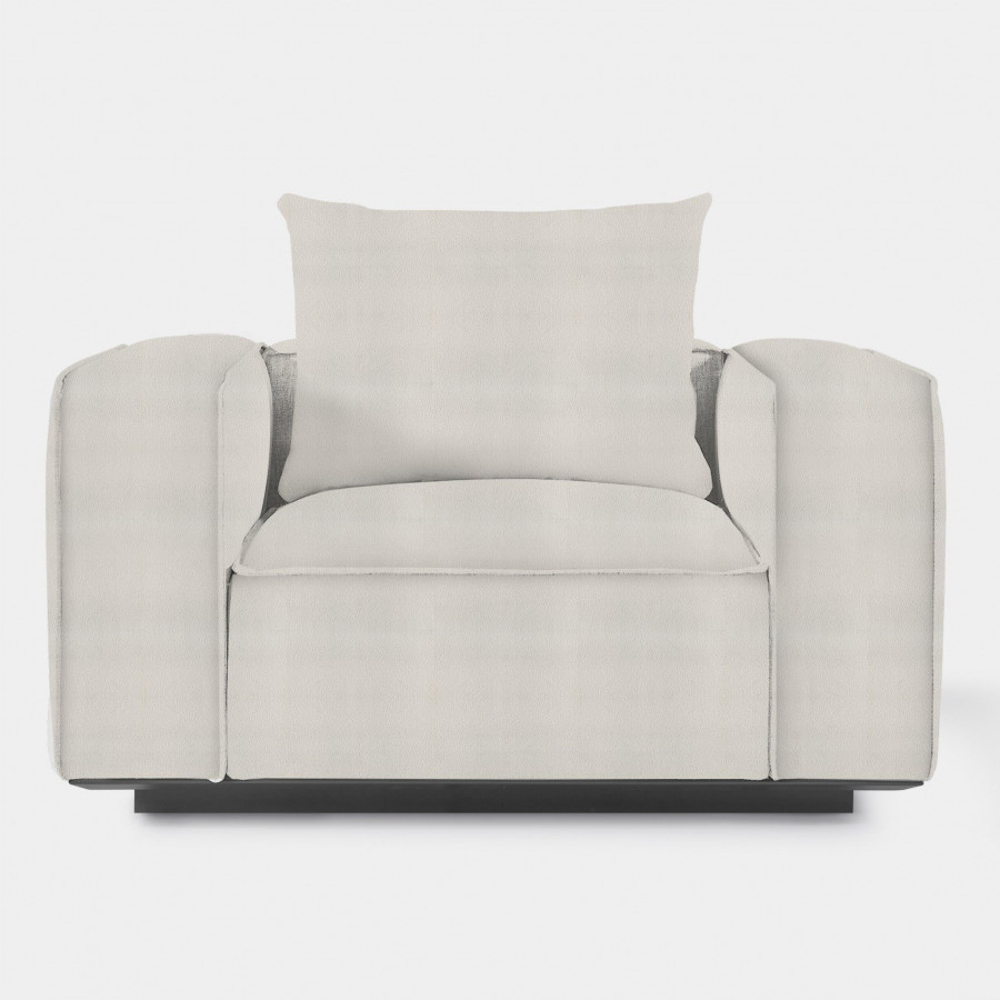 Harbour Santorini Outdoor Lounge Chair - Aluminum Asteroid, Riviera Ivory