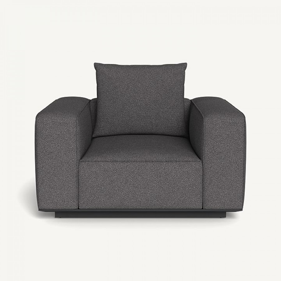 Harbour Santorini Outdoor Lounge Chair - Aluminum Asteroid / Riviera Slate