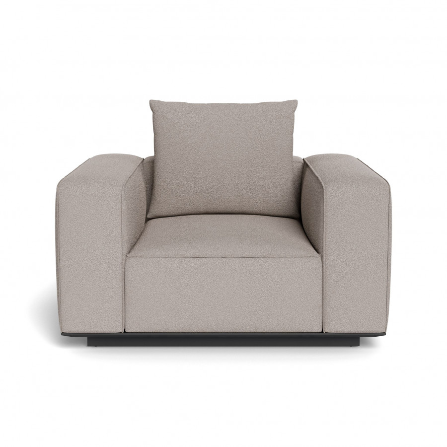 Harbour Santorini Outdoor Lounge Chair - Aluminum Asteroid / Riviera Stone